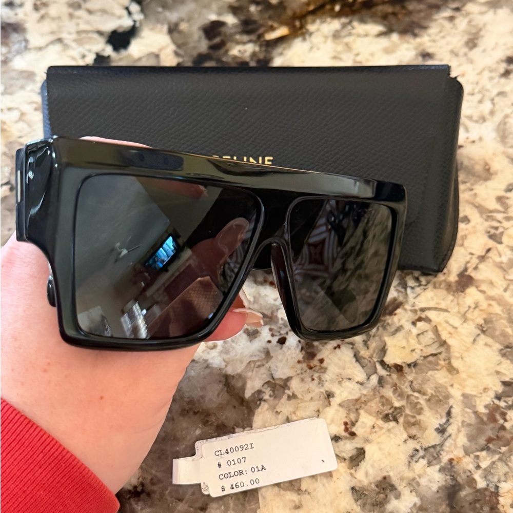 Celine Dark Rectangular Sunglasses - image 3